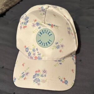 Justice Cream Cap with Floral Accents